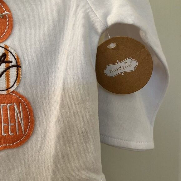 Mud Pie My First Halloween 2-Pc Outfit Set Applique Pumpkins Size 0-3 Months NWT - Picture 6 of 8